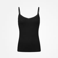 Maillot de corps femme avec dentelle - Hauts - Noir