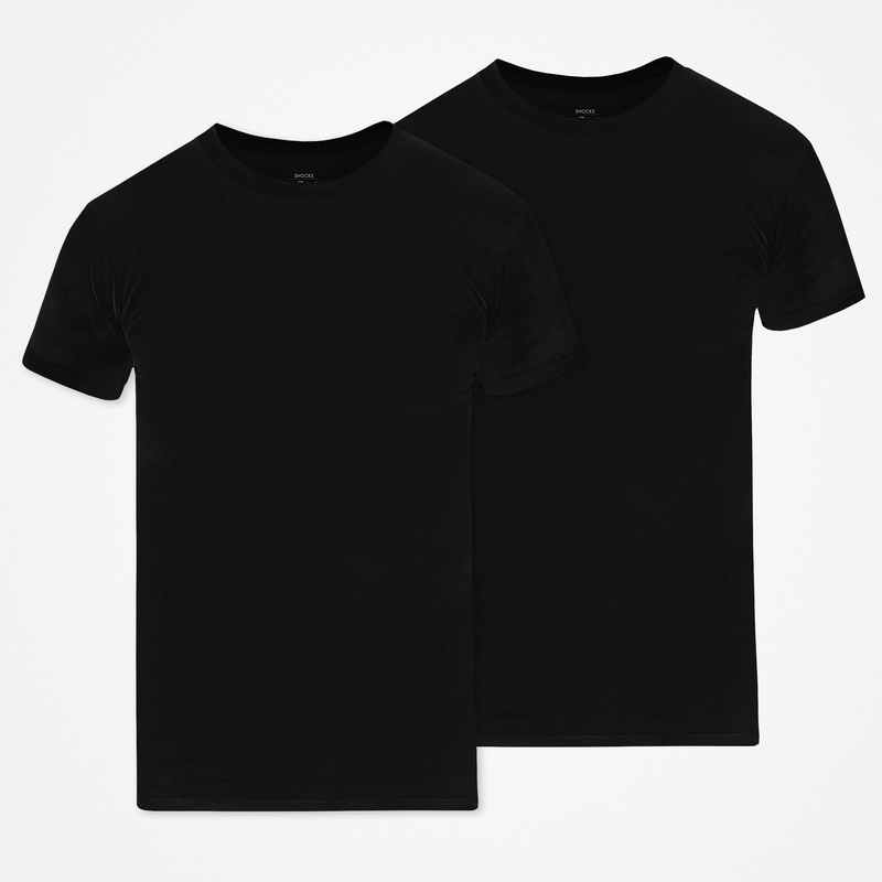T-shirt met ronde hals extra lang - Tops - Zwart