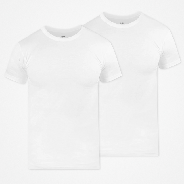 T-shirt met ronde hals extra lang - Tops - Wit