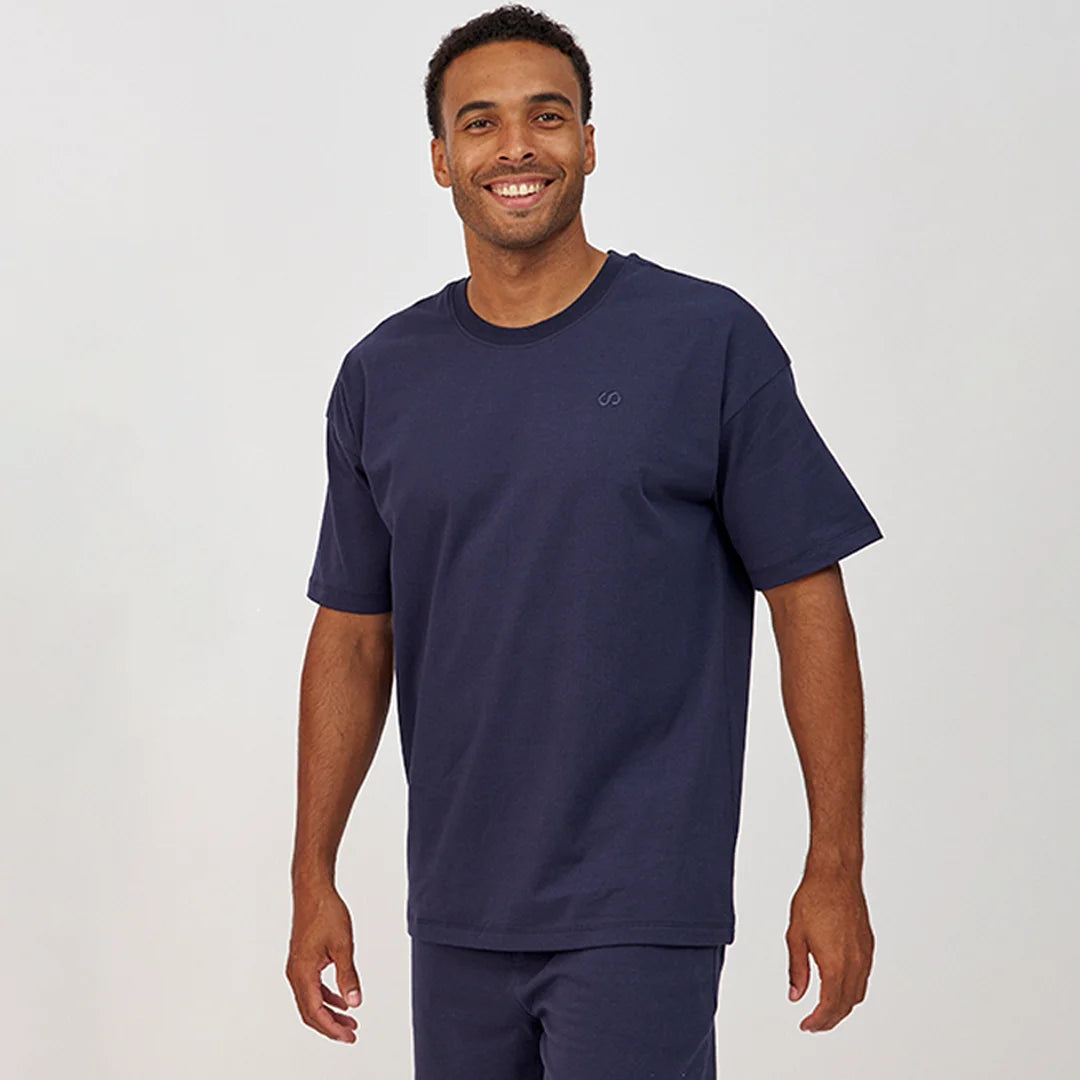 Haut de pyjama homme manches courtes | Bleu foncé