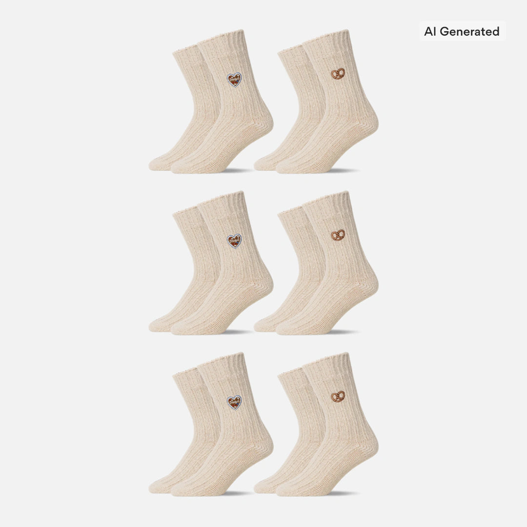 {"alt": "Norweger Socken - Socken - Off White "Lebkuchenherz & Brezn"-Edition", "quantity":"3"}