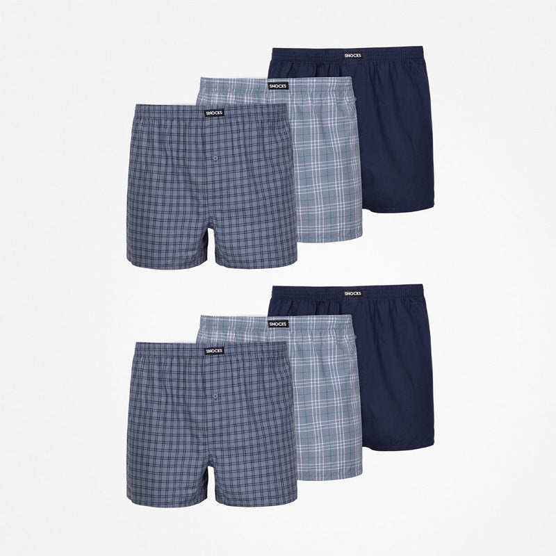 {"alt": "American Boxershorts - Unterhosen - Mix (Blaue Muster)", "quantity":"2"}