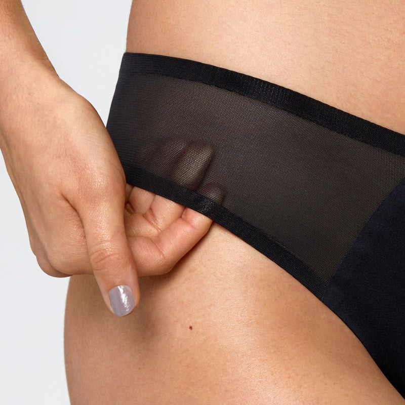 SNOCKS x femtis Period Panty - ZORA Tanga Sport | Schwarz