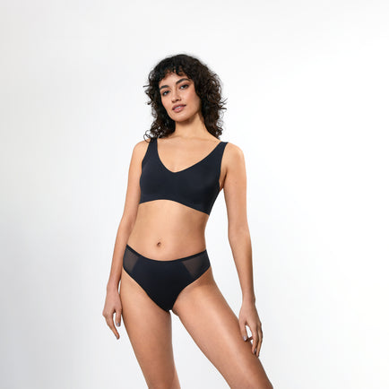 SNOCKS x femtis Period Panty - ZORA Tanga Sport | Nero