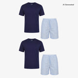 {"alt": "Schlafanzug Set Gestreift Herren Kurz - Kleidung -Blue Breeze/Weiß", "quantity":"2"}