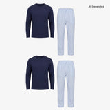 {"alt": "Schlafanzug Set Gestreift Herren Lang - Kleidung - Blue Breeze/Weiß", "quantity":"2"}