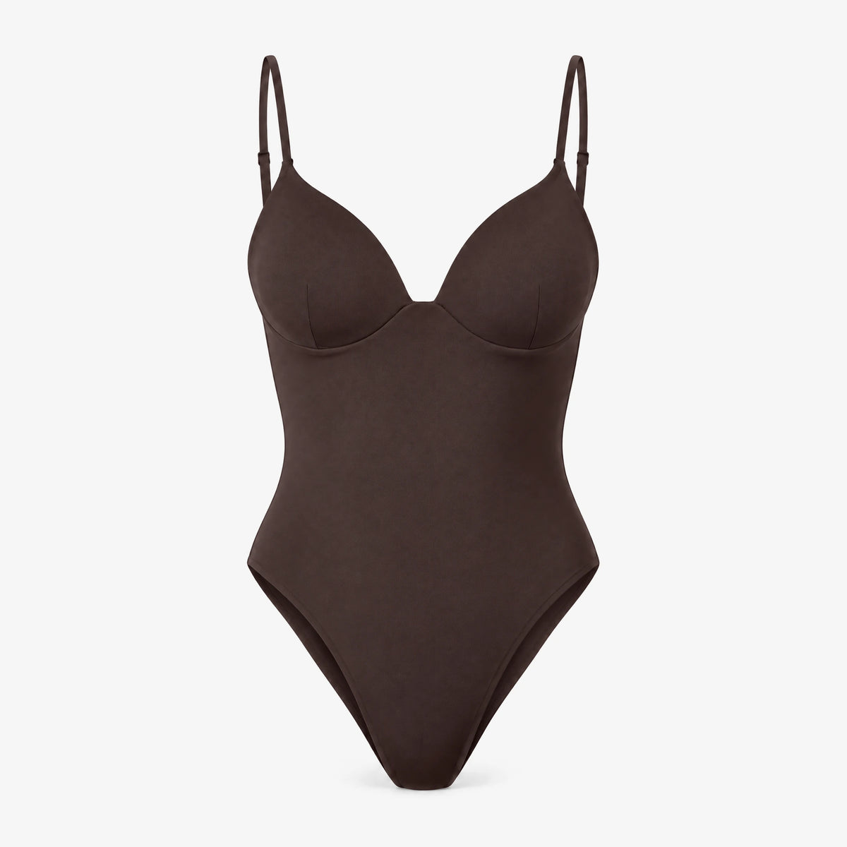 Microfiber Body mit integriertem BH - Oberteile - Coffee Bean