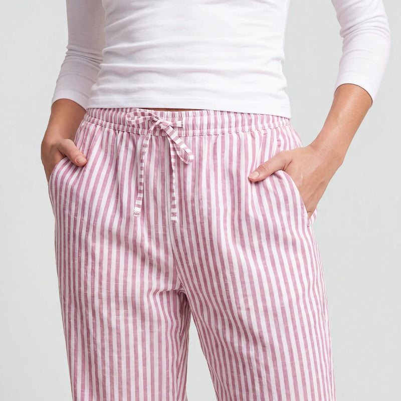 Schlafanzug Set Gestreift Damen lang - Kleidung - Bund