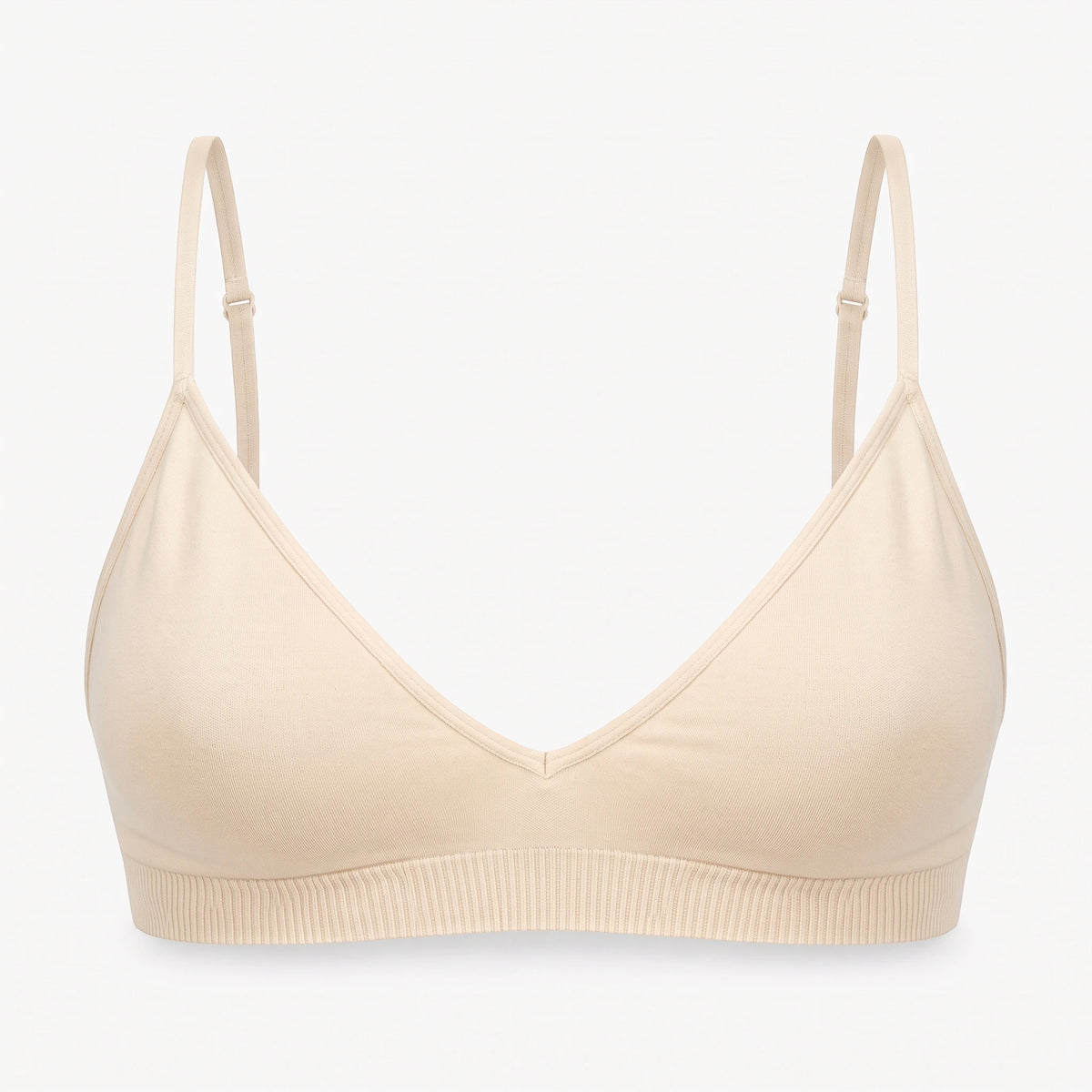 Seamless Triangel Bralette - Oberteile - Beige