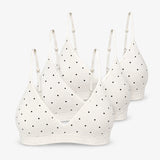 {"alt": "Seamless Triangel Bralette - Oberteile - Cremeweiß mit schwarzen Pünktchen", "quantity":"3"}