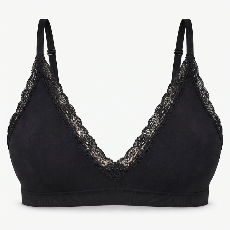 Seamless Spitzen Bralette - Oberteile - Schwarz