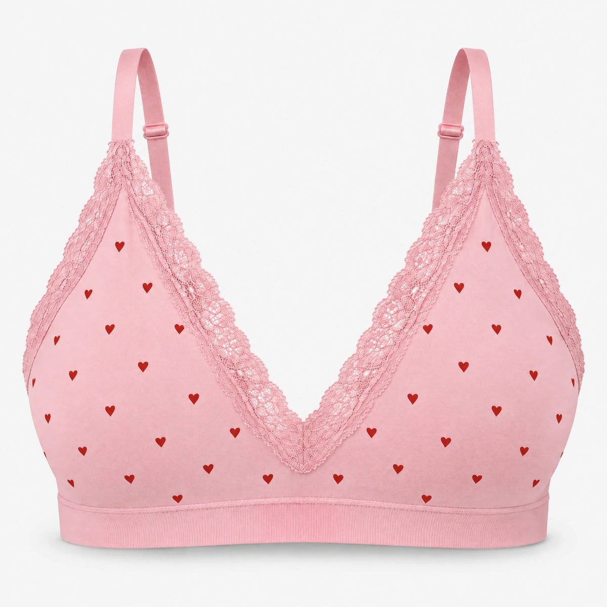 Seamless Spitzen Bralette - Oberteile - Rosa mit Herzchen