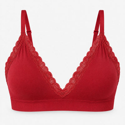 Seamless Spitzen Bralette - Oberteile - Classic Red