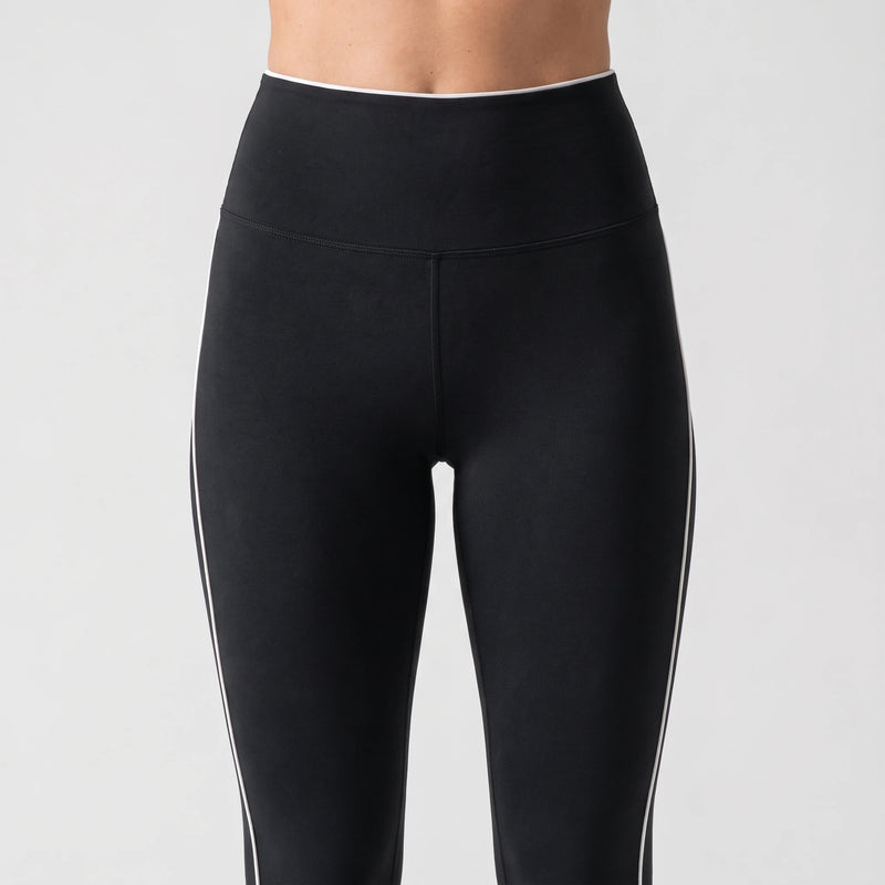 High Waist Leggings mit Retro Kontraststreifen - Hosen - Ohne kratzenden Zettel