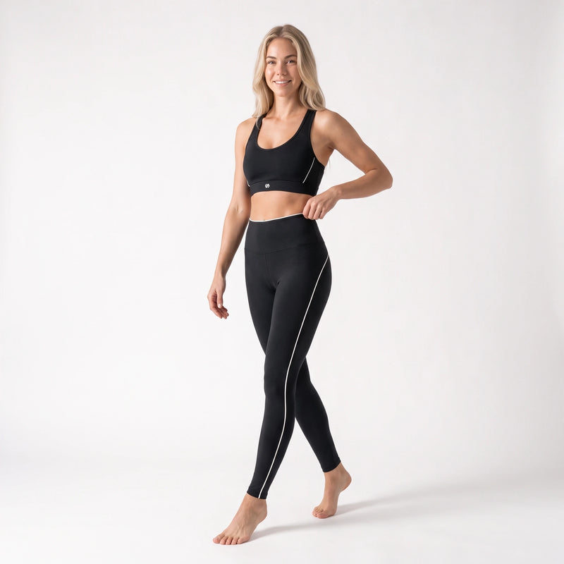 High Waist Leggings mit Retro Kontraststreifen - Hosen - Vom Training bis Rest Day