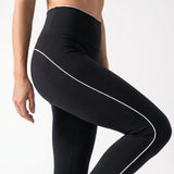 High Waist Leggings mit Retro Kontraststreifen - Hosen - Wie eine zweite Haut