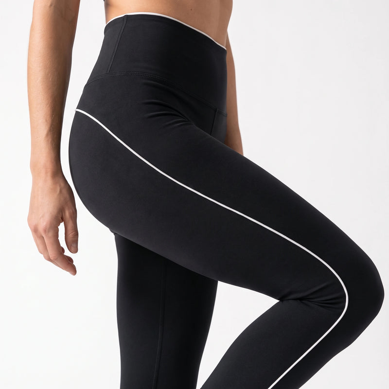 High Waist Leggings mit Retro Kontraststreifen - Hosen - Wie eine zweite Haut