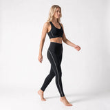 High Waist Leggings mit Retro Kontraststreifen - Hosen - Schnelltrocknend & atmungsaktiv