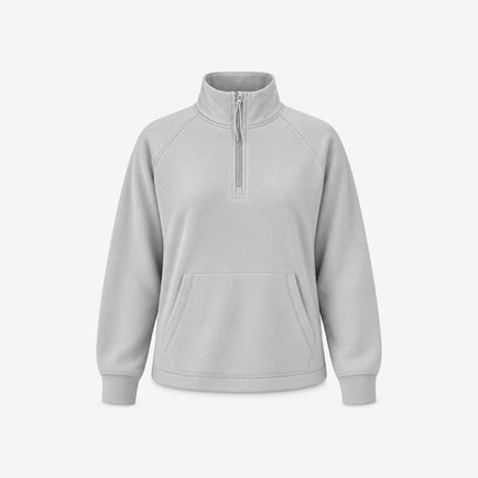 Sweatshirt Supersoft mit Quarter Zip Damen - Oberteile - Cloudy Grey