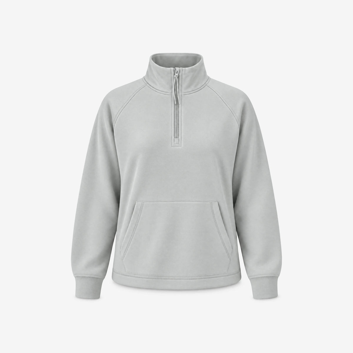 Sweatshirt Supersoft mit Quarter Zip Damen - Oberteile - Cloudy Grey