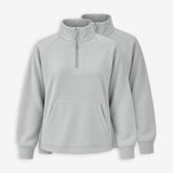 {"alt": "Sweatshirt Supersoft mit Quarter Zip Damen - Oberteile - Cloudy Grey", "quantity":"2"}