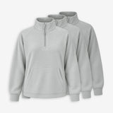 {"alt": "Sweatshirt Supersoft mit Quarter Zip Damen - Oberteile - Cloudy Grey", "quantity":"3"}