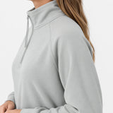 Sweatshirt Supersoft mit Quarter Zip Damen - Oberteile - Unterlegter Zipper