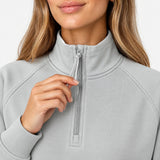Sweatshirt Supersoft mit Quarter Zip Damen - Oberteile - Verstellbarer Bund