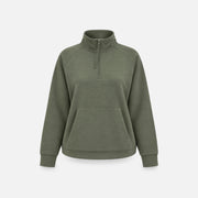 Sweatshirt Supersoft mit Quarter Zip Damen - Oberteile - Dark Sage