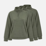 {"alt": "Sweatshirt Supersoft mit Quarter Zip Damen - Oberteile - Dark Sage", "quantity":"3"}