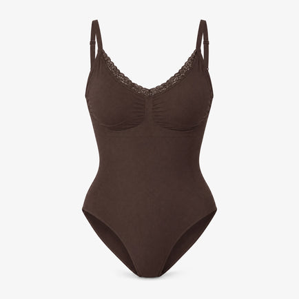 Shaping Body mit Spitze - Oberteile - Coffee Bean