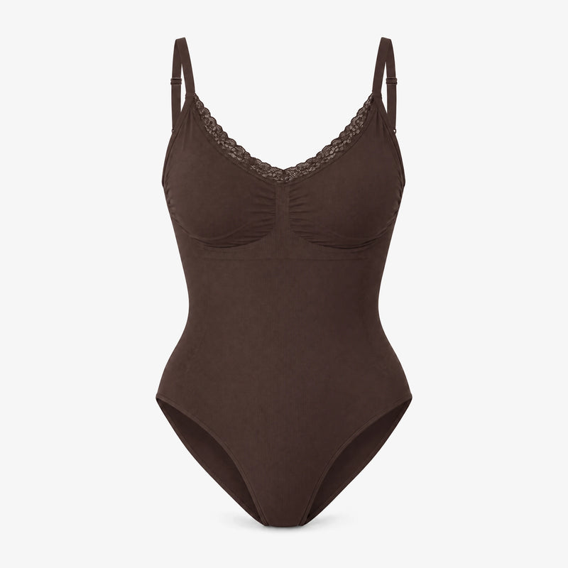 Shaping Body mit Spitze - Oberteile - Coffee Bean