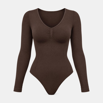 Shaping Body Langarm mit String - Oberteile - Coffee Bean