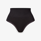 Shaping High Waist String mit Spitze - Unterhosen - Schwarz