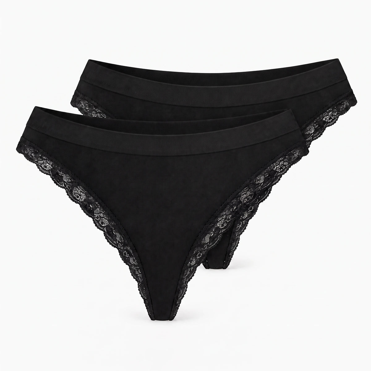 {"alt": "Seamless Strings mit Spitze - Unterhosen - Schwarz", "quantity":"2"}