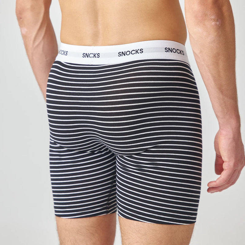 Lange boxershort met strepen | Blauw