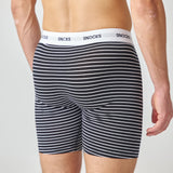 Lange Boxershorts mit Streifen | Schwarz