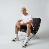 Hohe Sportsocken mit Streifen | Schwarz