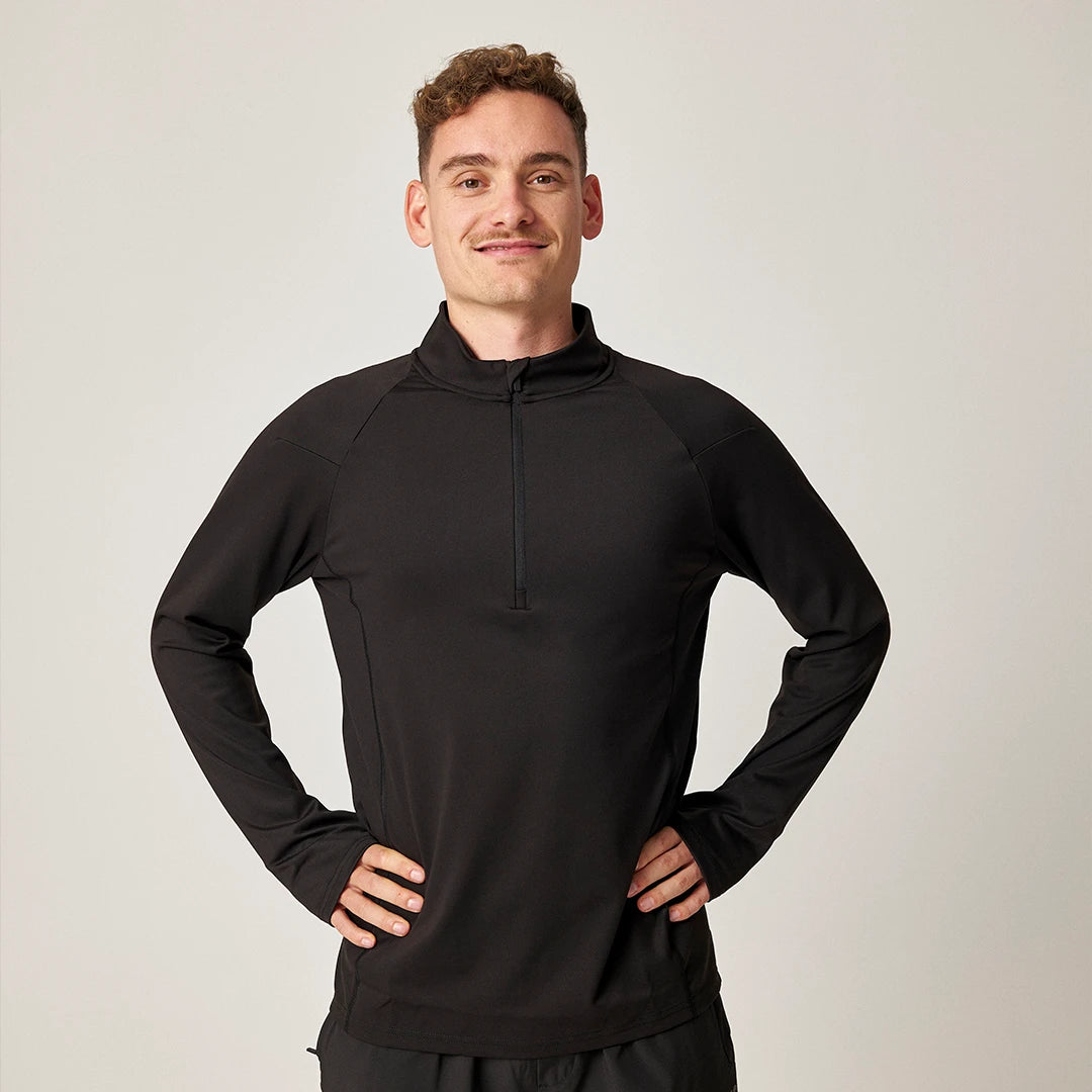 1/2 Zip Sportshirt langarm Herren - Oberteile -