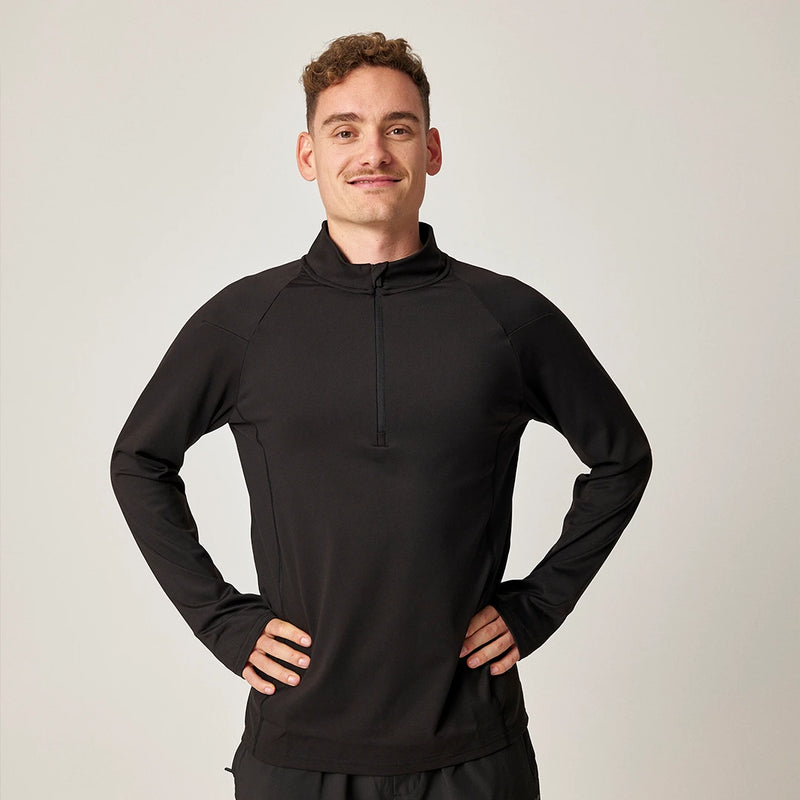 1/2 Zip Sportshirt langarm Herren - Oberteile -