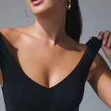 Shaping body with wide straps | Black