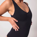 Shaping body with wide straps | Black