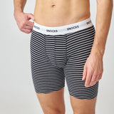 Lange Boxershorts mit Streifen | Schwarz