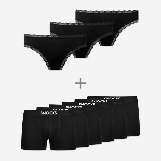 Partnerbundel - Strings met kant - Boxershorts